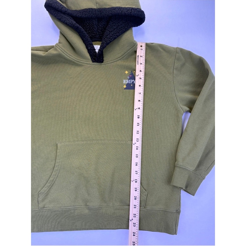 Empyre Elena Snake Hoodie Womens Large Olive Green Sherpa Lined Pullover Graphic - Picture 4 of 7